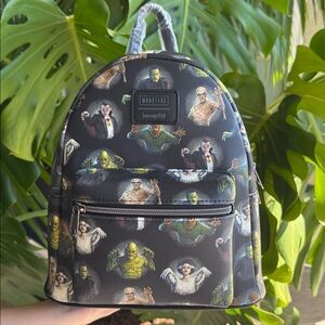 Loungefly Universal Monsters Characters Allover Print Mini Backpack